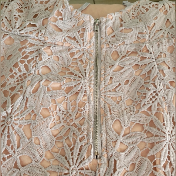 Anthropologie Endless Rose Lace Overlay/Ruffle Bottom Midi Dress - Picture 10 of 14